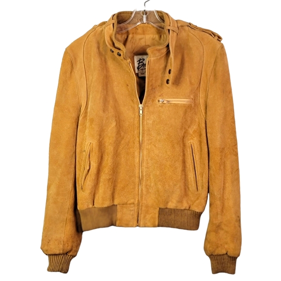 Berman's Other - Berman's Vintage Suede Feel Leather Racer Biker Bomber Style Jacket Men’s 42